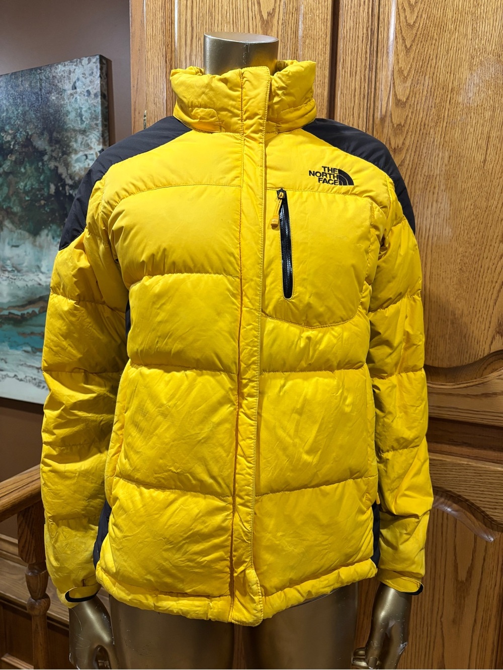 Vintage 90’s The North Face Yellow and Black Insulated Puffer Jacket.